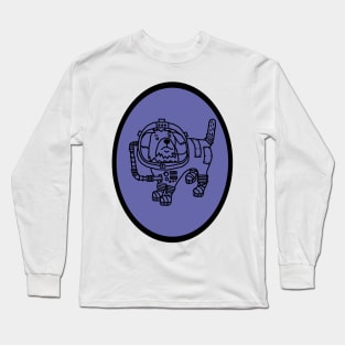 Space Dog Sci Fi Astronaut Oval Long Sleeve T-Shirt